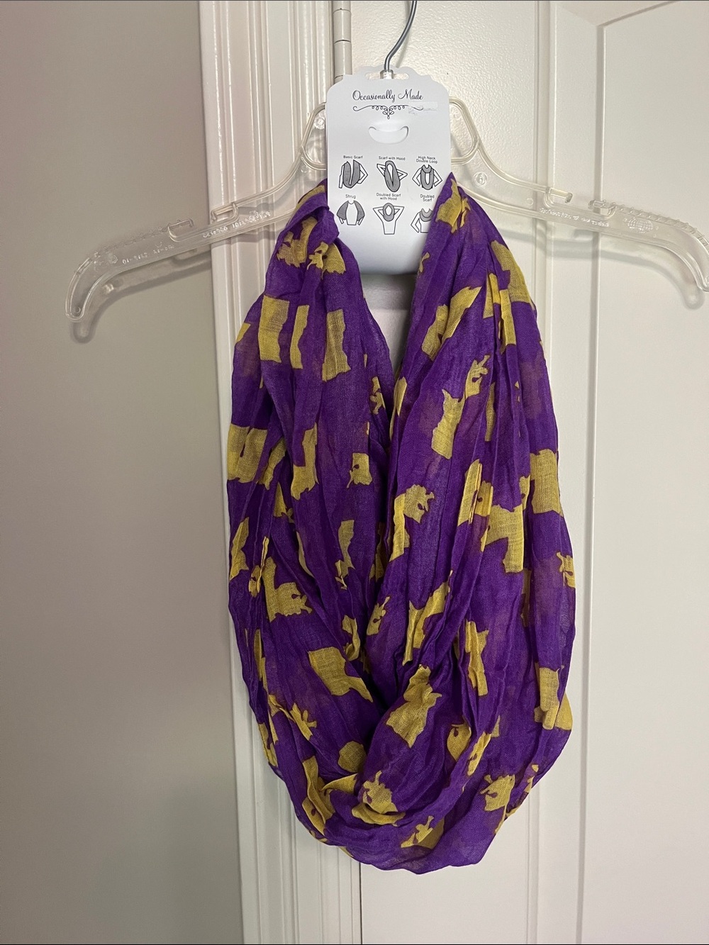Purple and Yellow Louisiana Infinity Scarf - Unbranded Lightweight Fashion Wrap